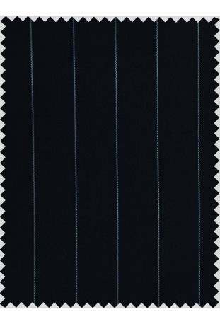 Midnight Navy Blue Chalk Stripe Double-Breasted