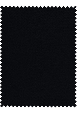 Jet Black Solid Wool-Blend Double-Breasted