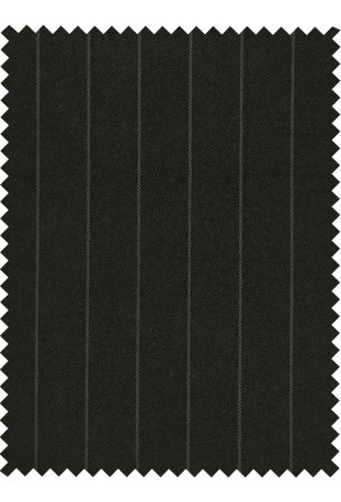 Jet Black Chalk Stripe Double-Breasted Wool-Blend