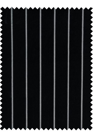 Charcoal Black Chalk Stripe Wool-Blend