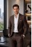 Espresso Brown Chalk Stripe Wool-Blend