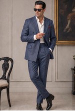 Deep Navy Fine Pinstripe