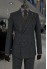 Charcoal Grey Herringbone Chalk Stripe
