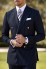 Midnight Navy Blue Chalk Stripe Double-Breasted