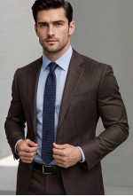 Espresso Brown Micro Pinstripe Wool-Blend