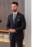 Midnight Black Fine Pinstripe Wool-Blend