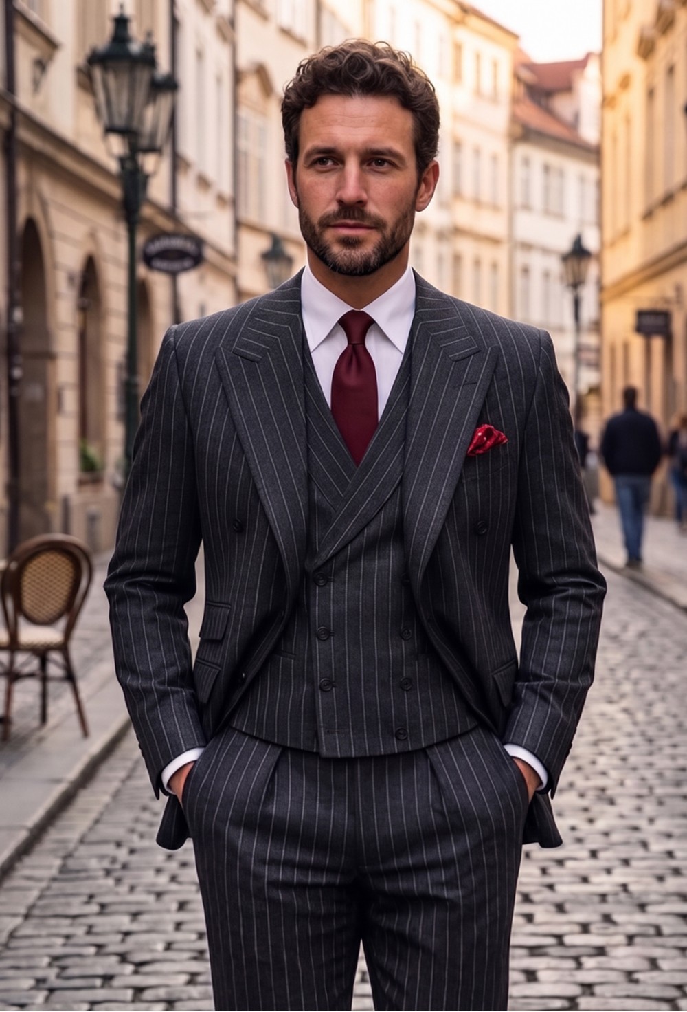 Charcoal Grey Chalk Stripe 3-Piece