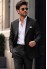 Charcoal Black Pinstripe Gurkha Wool-Blend