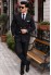 Jet Black Chalk Stripe Double-Breasted Wool-Blend