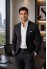 Charcoal Black Chalk Stripe Wool-Blend