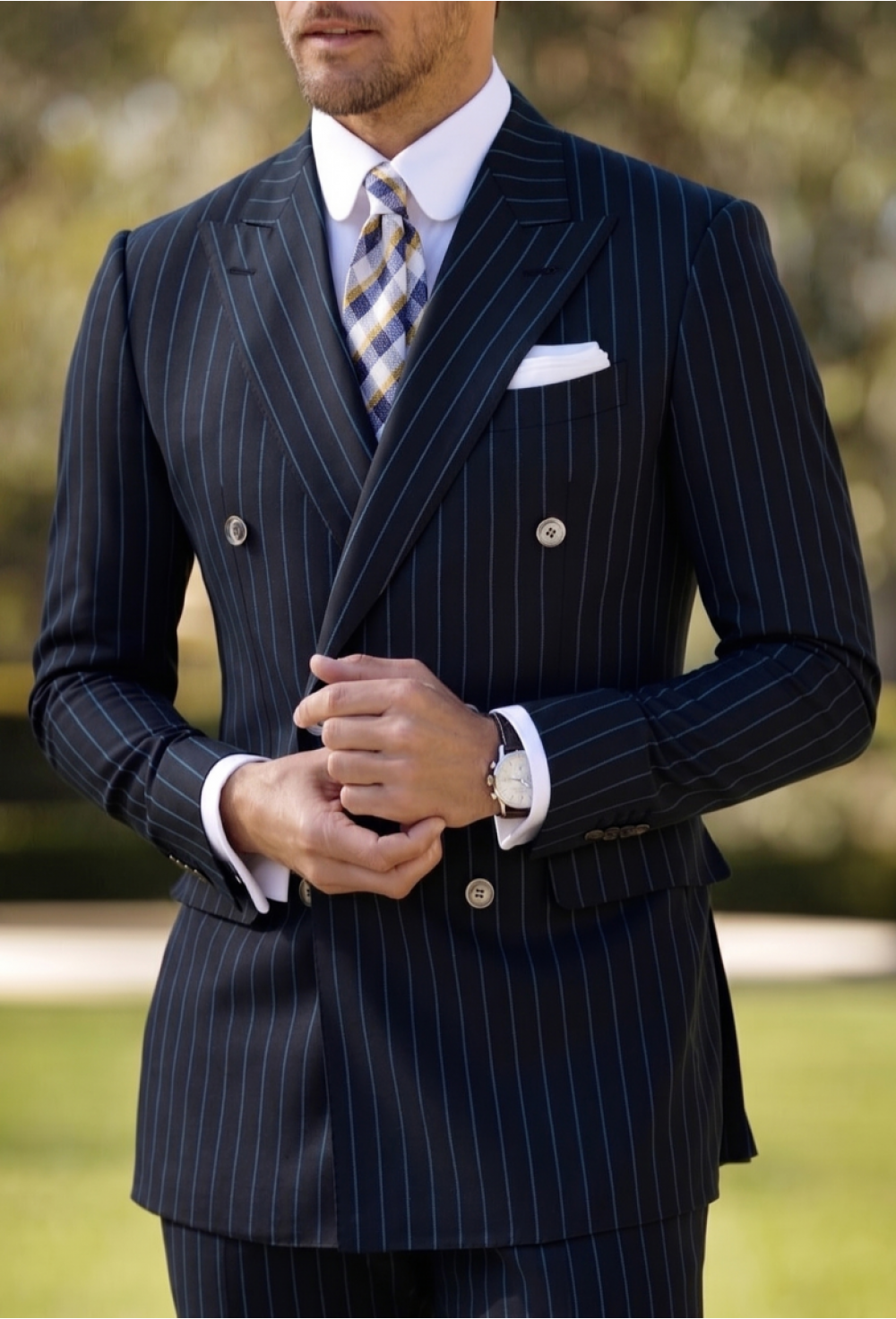 Grey stripe suit