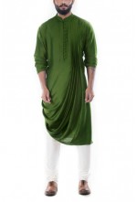 Green drape kurta